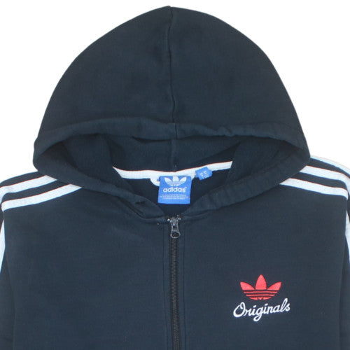 Additional view of Adidas Originals men’s black full zip hoodie, size M, zip logo hooded