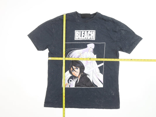 Bleach Men’s Black Anime Graphic Short Sleeve Cotton T-Shirt Size S