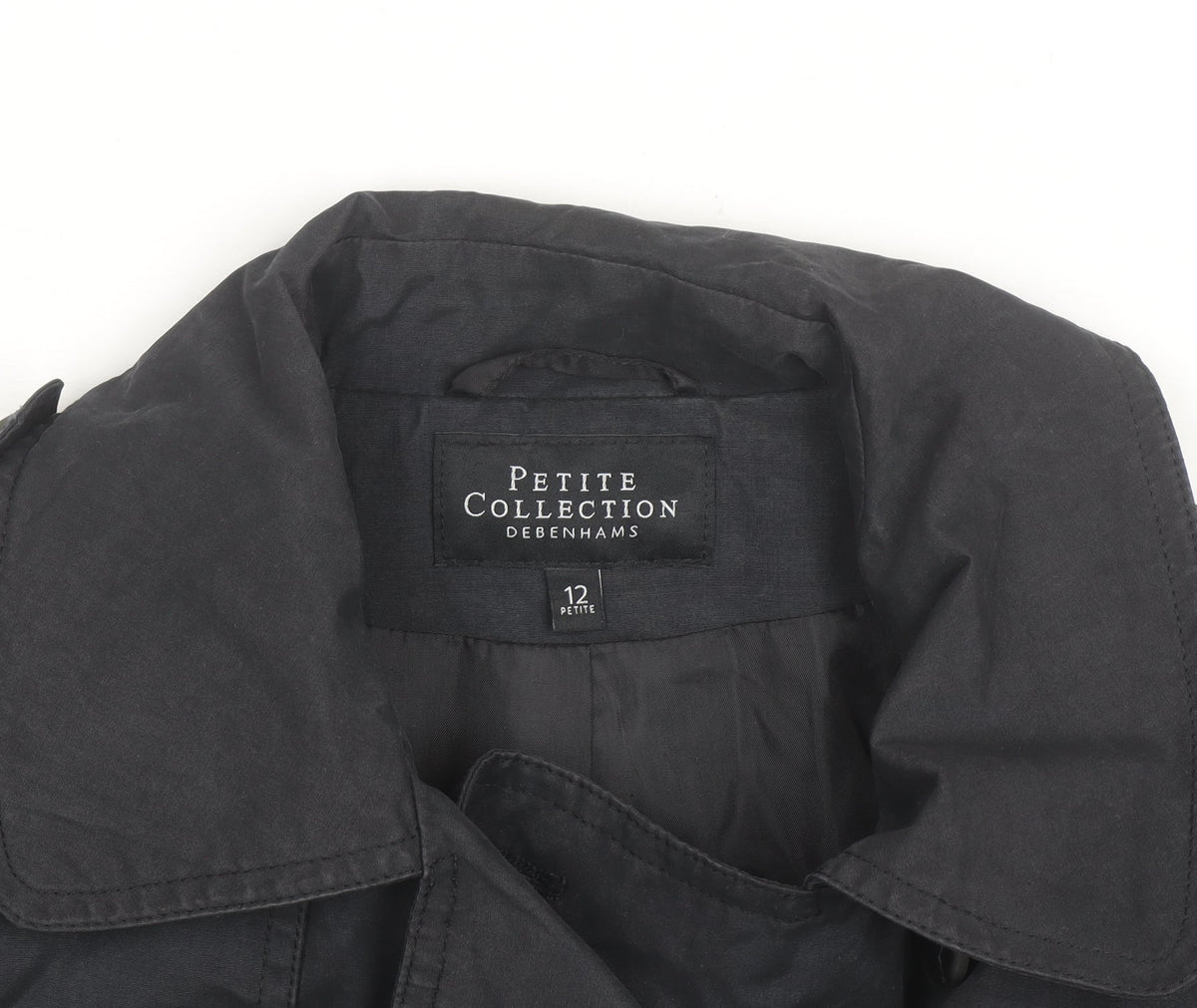 Debenhams Petite Black Pea Coat Size 12 Classic Short Jacket