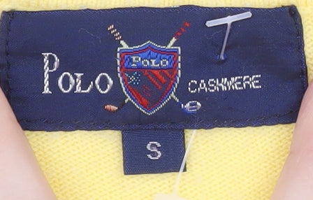 Polo Men's Yellow Cashmere Crew Neck Jumper Size S