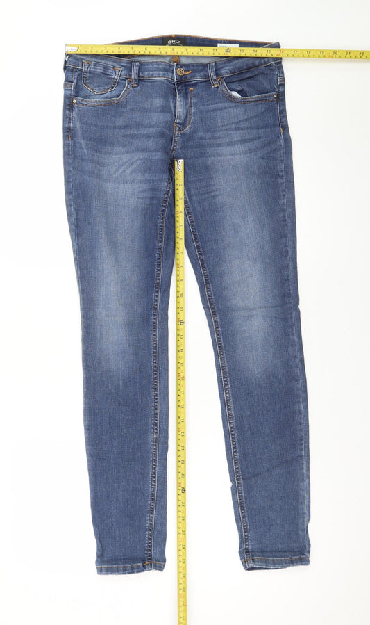 ONLY Women’s Blue Skinny Jeans Size 14 Regular Mid Rise Denim