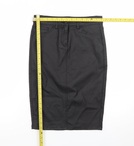 Next Women’s Black Pencil Skirt Size 8 Stretch Viscose Blend
