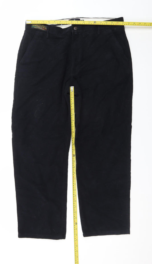 Marks and Spencer Men's Blue Chino Trousers 38W 29L Cotton