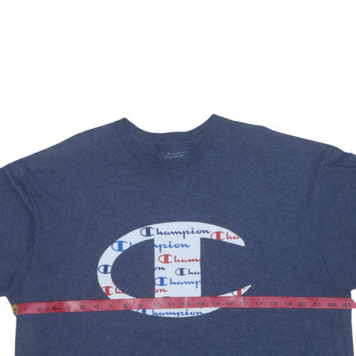 Champion Men's Blue XL Graphic Logo Crew Neck T-Shirt