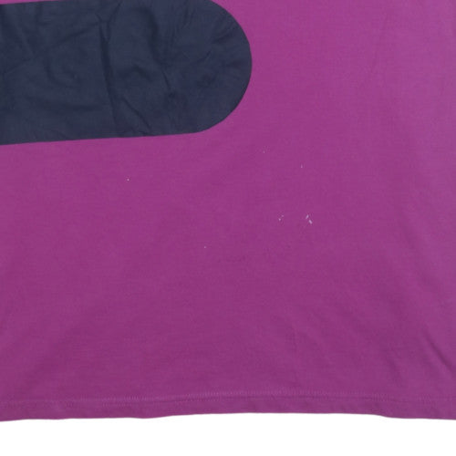 Additional view of Fila unisex purple colourblock cotton t-shirt, size XL