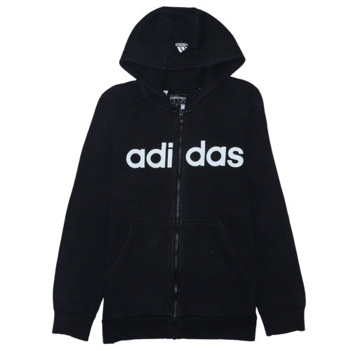 Additional front view of adidas boys’ black full zip hoodie 13-14 years fleece sportswear