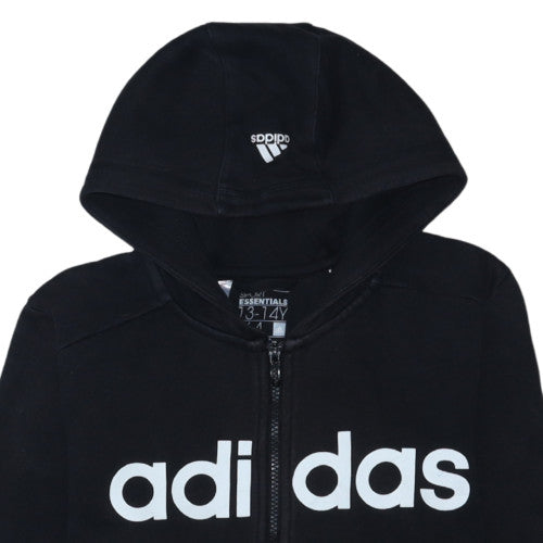 Additional view of adidas boys’ black full zip hoodie 13-14 years fleece sportswear