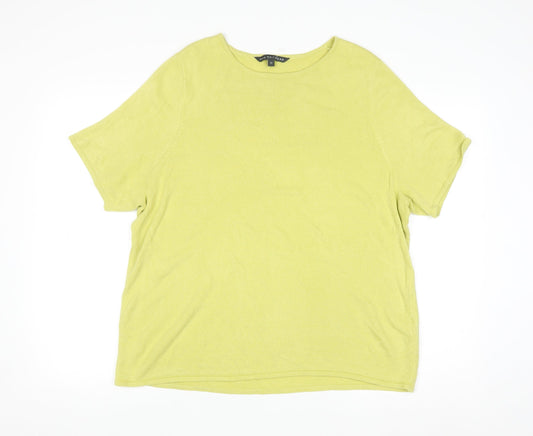Love Knitwear Women's Green Size 22 Short Sleeve Acrylic Jumper
