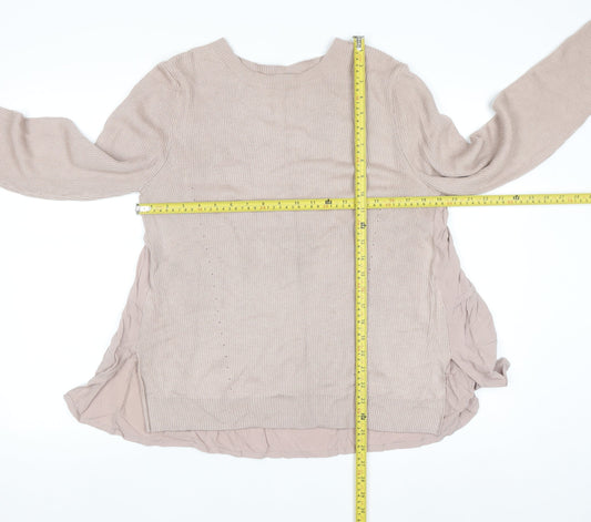 Marks and Spencer Per Una Women’s Beige Long Sleeve Pullover Jumper Size 16