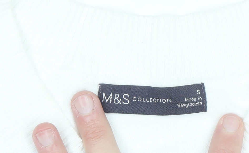 Marks and Spencer Women’s Multicoloured Stripe V-Neck Cotton Jumper S
