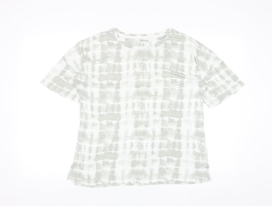 Anne Klein Women's Grey Tie Dye Rayon Short Sleeve T-Shirt Size S