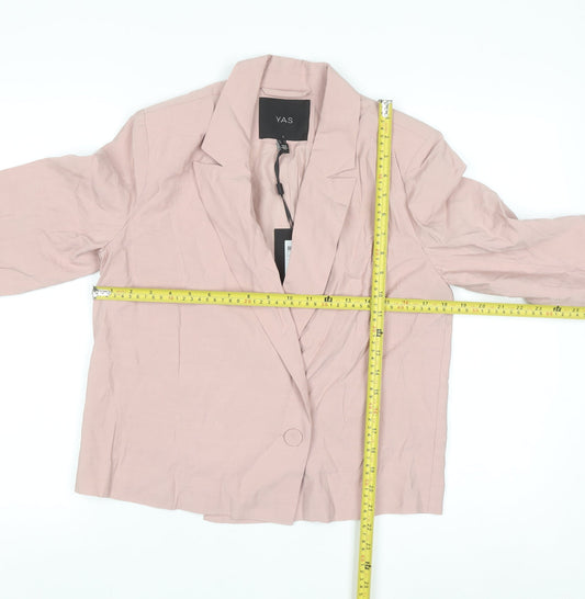 Y.A.S Womens Pink Short Blazer Jacket Size S Viscose Blend