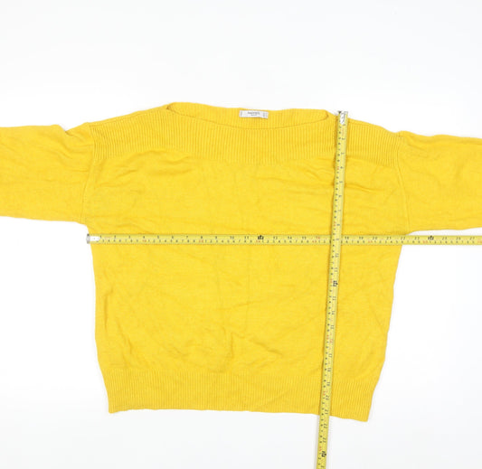 Mango Women Yellow Knit Pullover Jumper Size 10