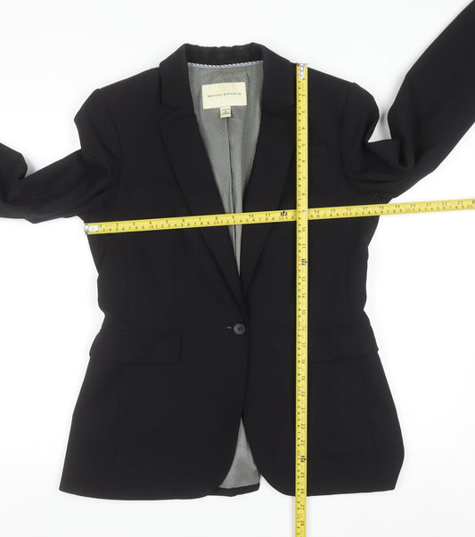Banana Republic Women’s Black Wool Blazer Size 12 Slim Classic Fit
