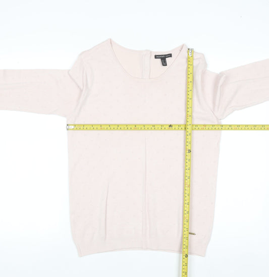 Mango Women Pink Round Neck Long Sleeve Pullover Jumper Size 10