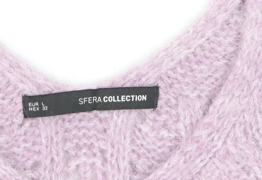Additional view of Sfera Women Purple Open-Knit Sleeveless V-Neck Vest Jumper, size 12