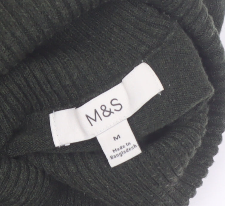 Marks and Spencer Women Green Roll Neck Knit Jumper Size M