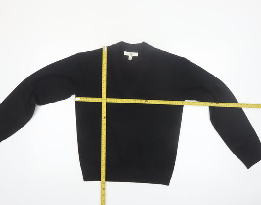 Marks and Spencer Womens Black V-Neck Pullover Jumper XS