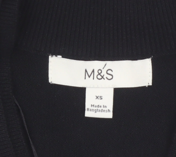 Marks and Spencer Womens Black V-Neck Pullover Jumper XS