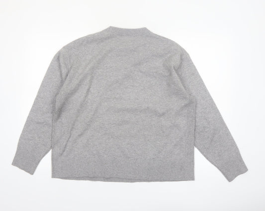 Marks and Spencer Womens Grey Wool Crew Neck Pullover Jumper L