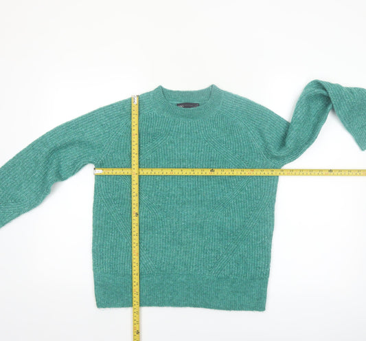 Marks and Spencer Women Green XS Chunky-Knit Crew Neck Jumper