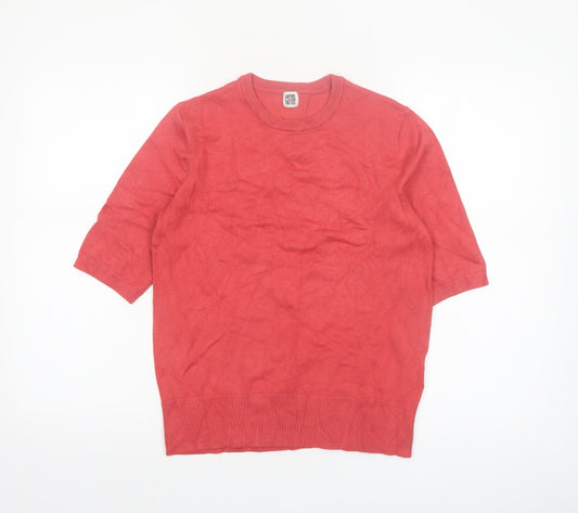 La Redoute Women Red Short Sleeve Knit Jumper Size M