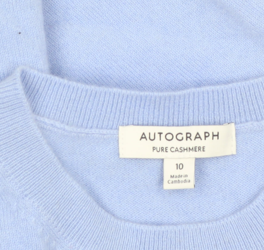 Marks and Spencer Women’s Blue Cashmere Crew Neck Jumper Size 10