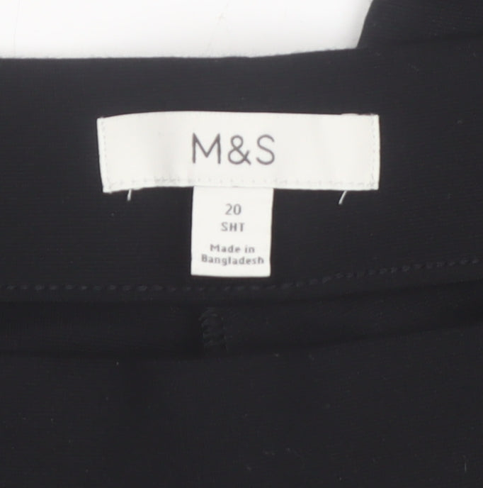 Marks and Spencer Women Black Size 20 Short Viscose Trousers