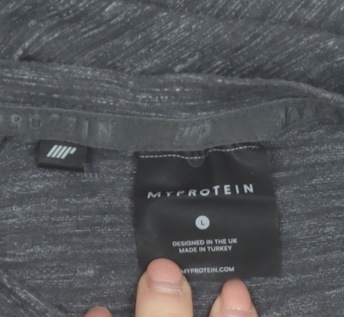 Myprotein Men's Grey Long Sleeve Athletic Gym Top Size L