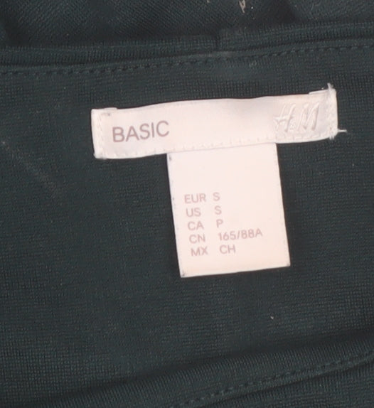 H&M Women Green Size 8 Shift Knee Length Long Sleeve Dress