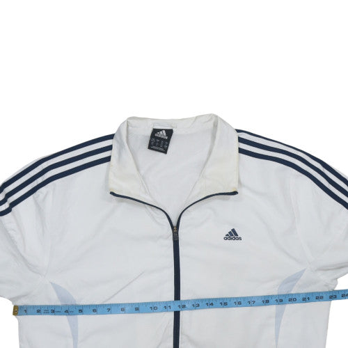 Adidas Men's White Track Jacket Size 44 Regular Fit Full Zip