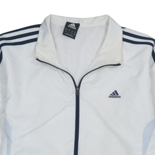 Adidas Men's White Track Jacket Size 44 Regular Fit Full Zip