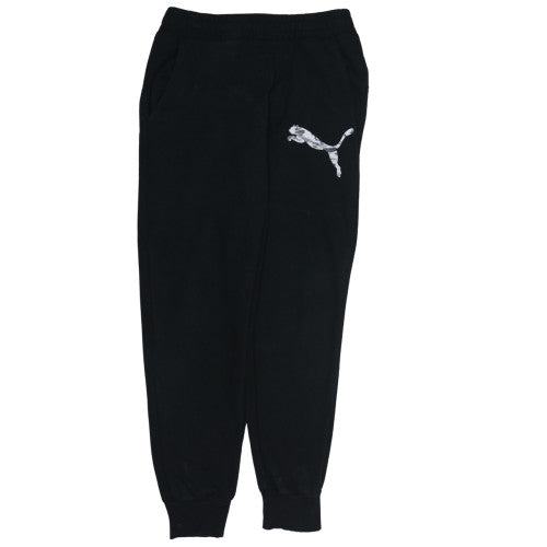 Additional front view of Puma Women's Black Jogger Sweatpants S Fleece Comfort Trousers