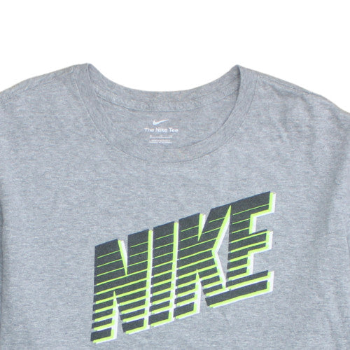 Nike Men's Grey Graphic Logo Crew Neck T-Shirt XL