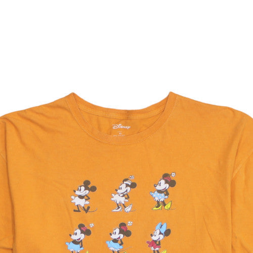 Additional view of Disney Men's Orange XL Minnie Mouse Graphic Cotton T-Shirt