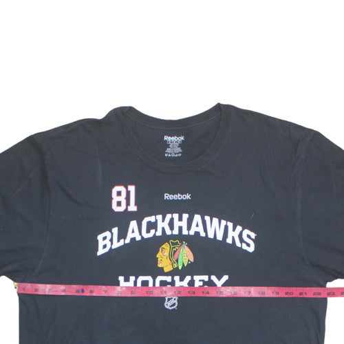 Reebok Men's Black Chicago Blackhawks #81 Hossa XL T-Shirt