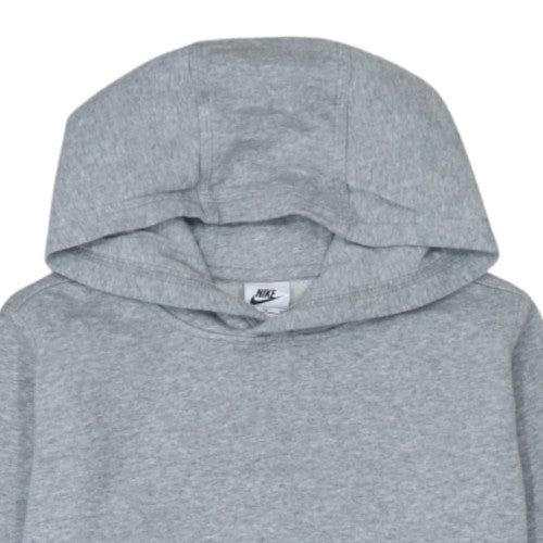Additional view of Nike boys’ grey xl pullover hoodie with logo print and kangaroo pocket