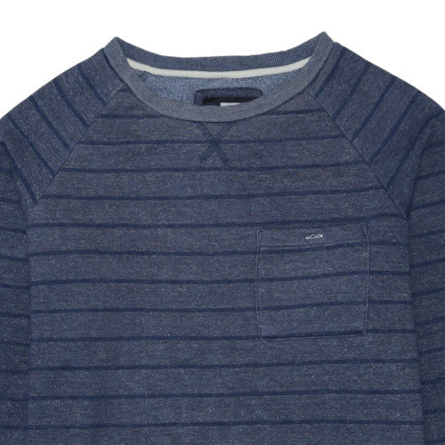 Quiksilver Mens Blue Striped Crew Neck Pullover Sweatshirt XL