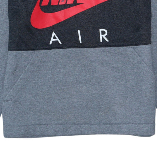 Nike Air Men's Grey Pullover Hoodie Small Fleece Logo Sportswear