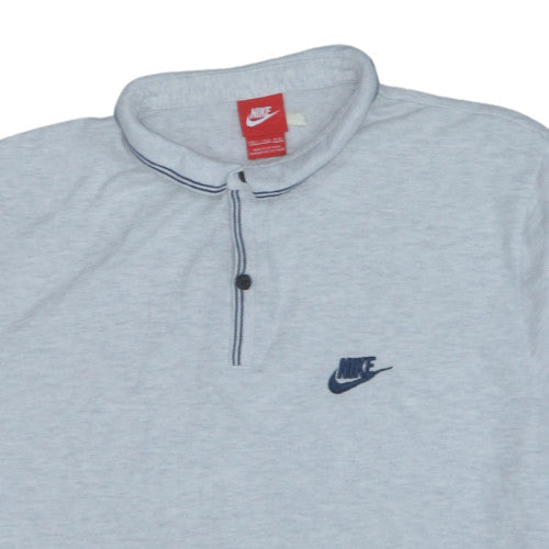 Nike Men’s Grey 2XLT Polo Shirt Short Sleeve 1/4 Zip Cotton