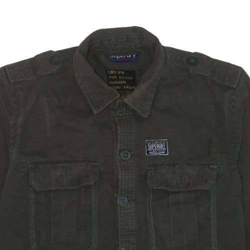 Superdry Men's Green XL Military Cotton Utility Jacket