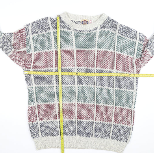 American Edition Men's Multicoloured XL Chunky Knit Cotton Jumper