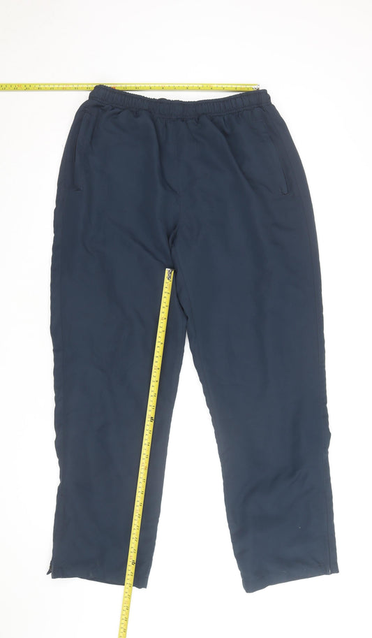 Dunlop Men's Blue L Track Pants Lightweight Woven Polyester Trousers