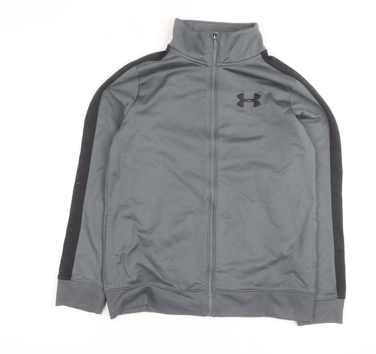 Under Armour Girls Grey Medium Full Zip Track Jacket Teen Sportswear