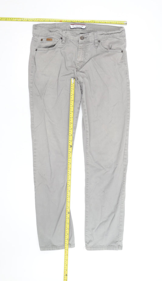 U.S. Polo Assn. Men's Grey Chino Trousers Size 32 Regular Fit