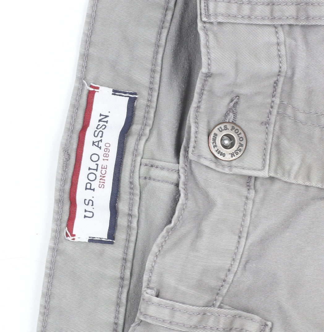 U.S. Polo Assn. Men's Grey Chino Trousers Size 32 Regular Fit