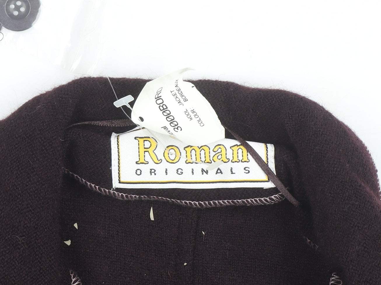 Roman Originals Women Brown Wool Collared Knit Cardigan M