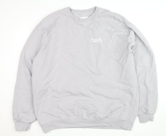 Additional front view of Carlsberg unisex grey pullover sweatshirt l beer logo fleece