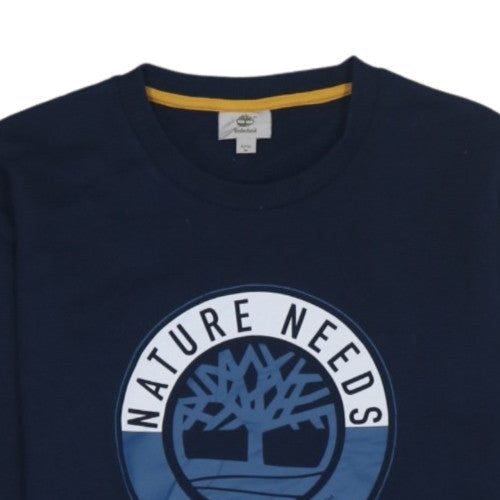 Additional view of Timberland boys’ navy blue crew neck graphic print sweatshirt 16/17 years m