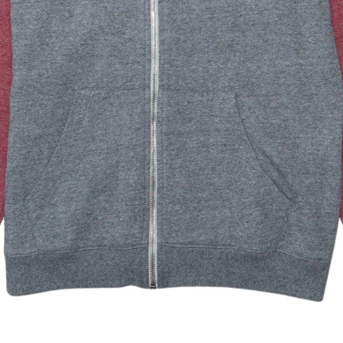 Quiksilver Men's Grey & Red Full Zip Hoodie Size L